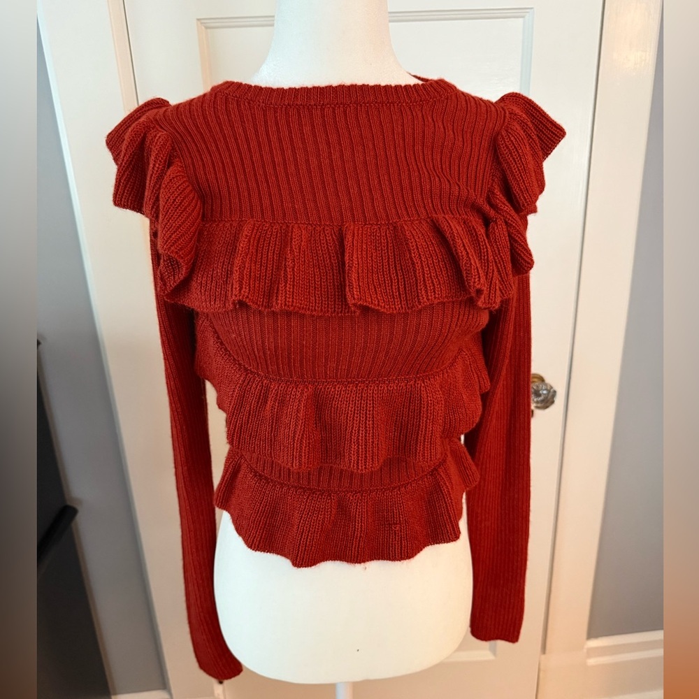 Ulla Johnson Brick Red Knit Pullover